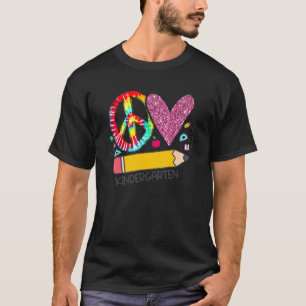 Camiseta Peace Love Kindergarten De Vuelta Al Equipo Escola
