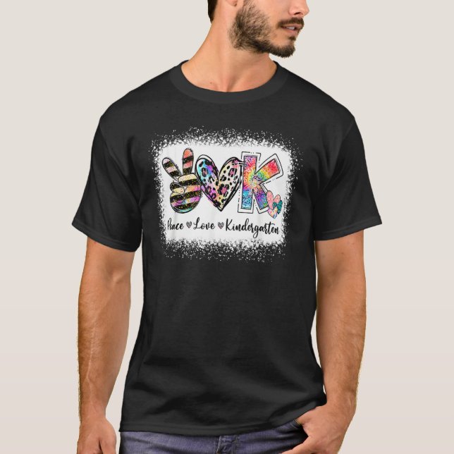 Camiseta Peace Love Kindergarten De Vuelta Al Equipo Escola (Anverso)