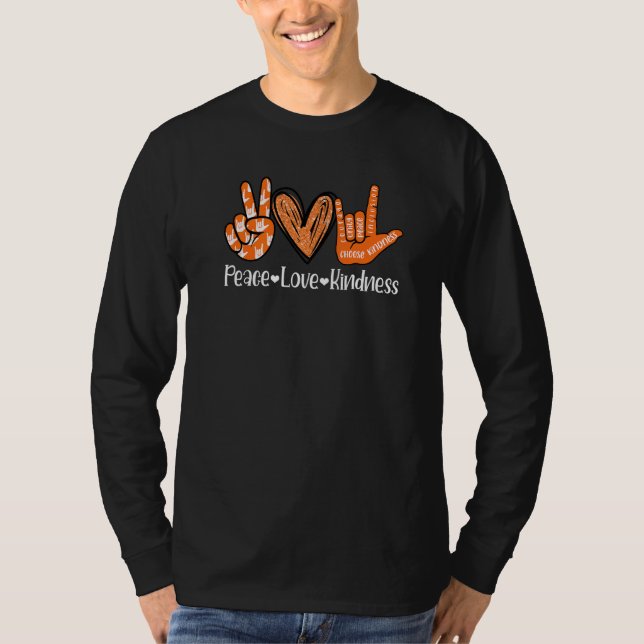 Camiseta Peace Love Kindness I Love You Sign Language Anti  (Anverso)