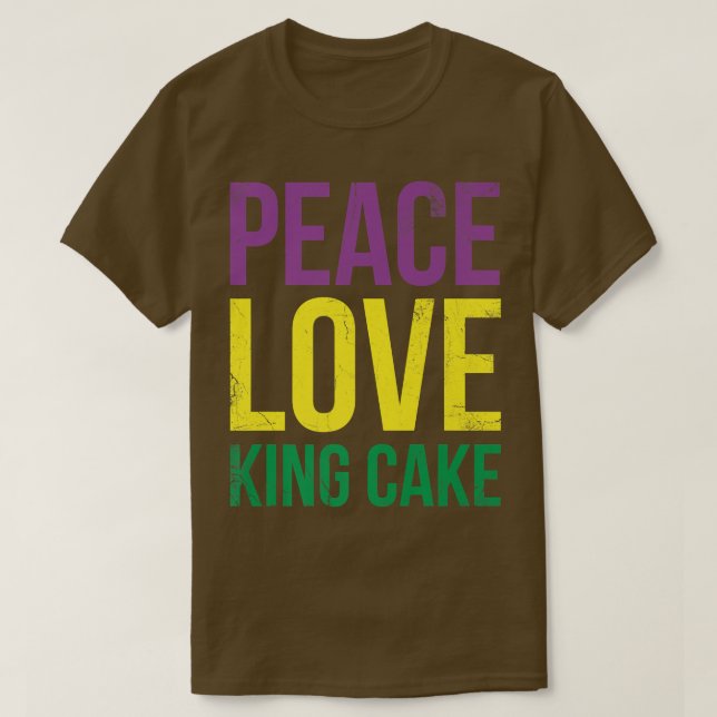 Camiseta Peace Love King Cake For Baker O Baking Fans 248 (Diseño del anverso)
