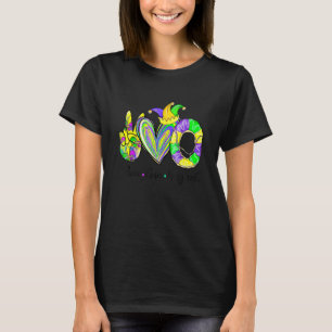 Camiseta Peace Love King Cake Mardi Gras Hombres Mujeres Ni