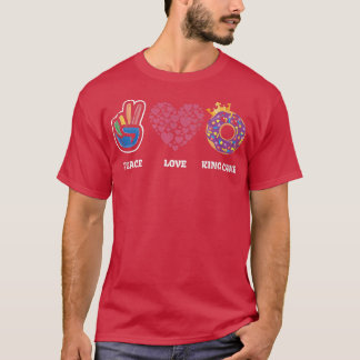 Camiseta Peace Love King Cake Para Los Fans De Baker O Baki