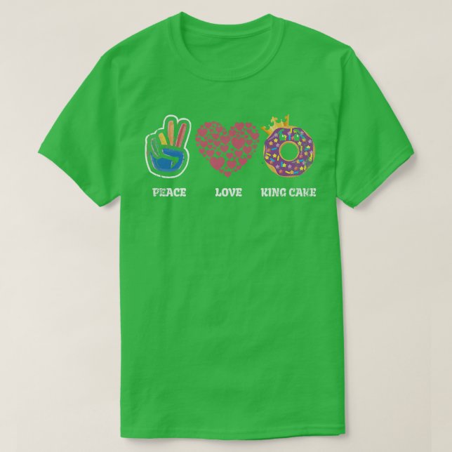 Camiseta Peace Love King Cake Para Los Fans De Baker O Baki (Diseño del anverso)