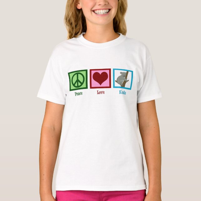 Camiseta Peace Love Koala Bear Cute Kids (Anverso)