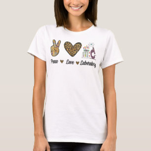 Camiseta Peace Love Laboratory Lab Research Leopards Men Wo