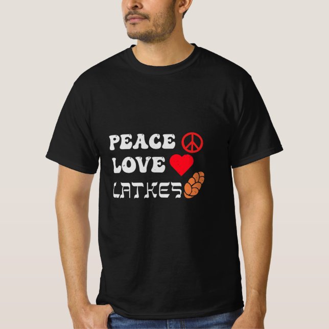 Camiseta Peace Love Latkes (Anverso)