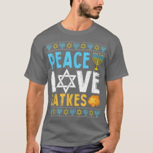 Camiseta Peace Love Latkes Funny Hanukkah Chanukah Jewish