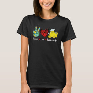 Camiseta Peace Love Lemonade Yellow Lemon Mujeres Hombres C