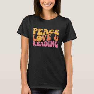 Camiseta Peace Love Leyendo Libros Para Adolescentes Chicas