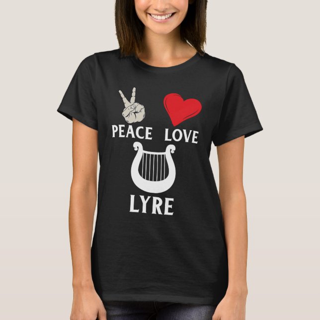 Camiseta Peace Love Lyre French Horn Lyre Instrument Lyre P (Anverso)