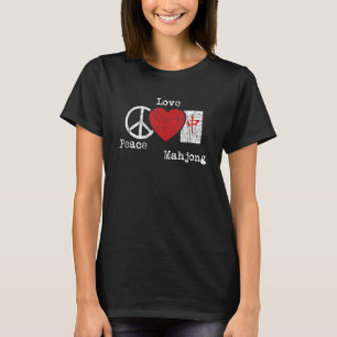 Camiseta Peace Love Mahjong Gambling Casino Player Chinese