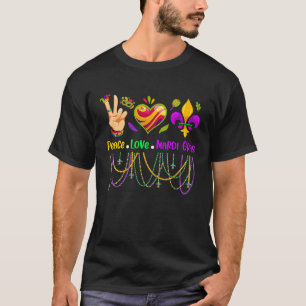 Camiseta Peace Love Mardi Gras Bebe for women Carnival Par