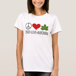 Camiseta Peace Love Marinara Basil deja racimo