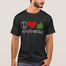 Camiseta Peace Love Marinara Basil deja racimo