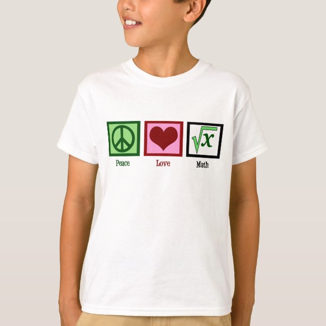 Camiseta Peace Love Math Kids (Anverso)