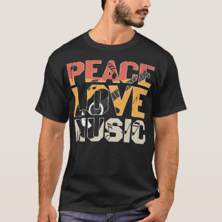 Camiseta Peace Love Music Guitar Player