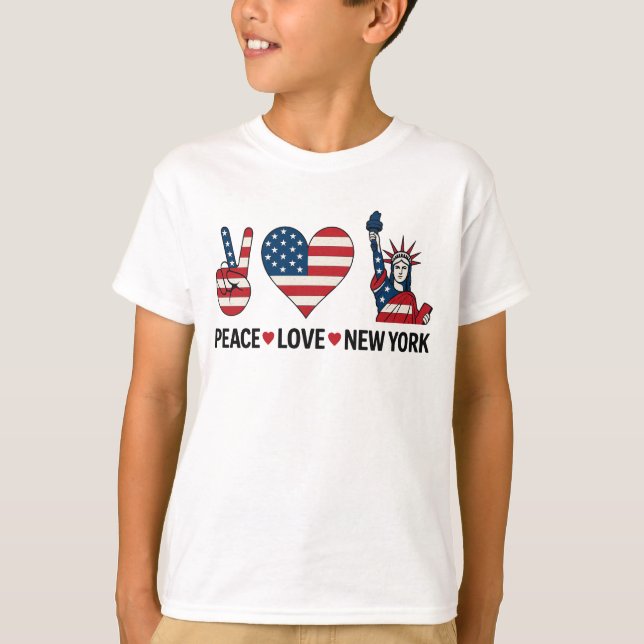 Camiseta Peace Love New York (Anverso)