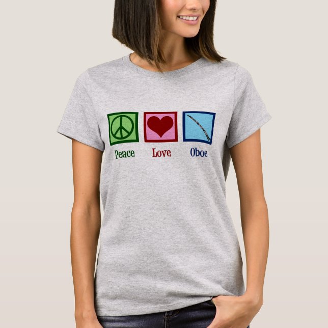 Camiseta Peace Love Oboe (Anverso)