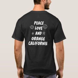 Camiseta Peace Love Orange California Ca Resident Orange Co