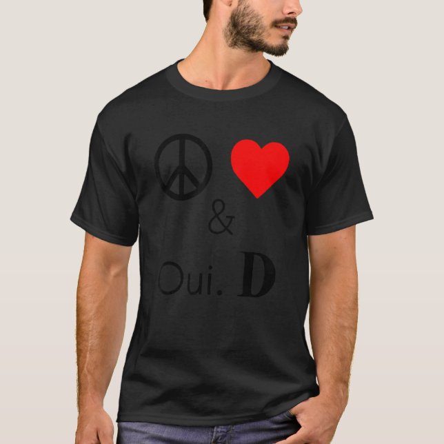 Camiseta Peace Love & Oui D (Anverso)