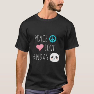 Camiseta Peace Love Pandas Panda Bear Animal Pet Love