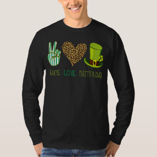 Camiseta Peace Love Patty S Day Leopard Leprechaun Gorra Pa