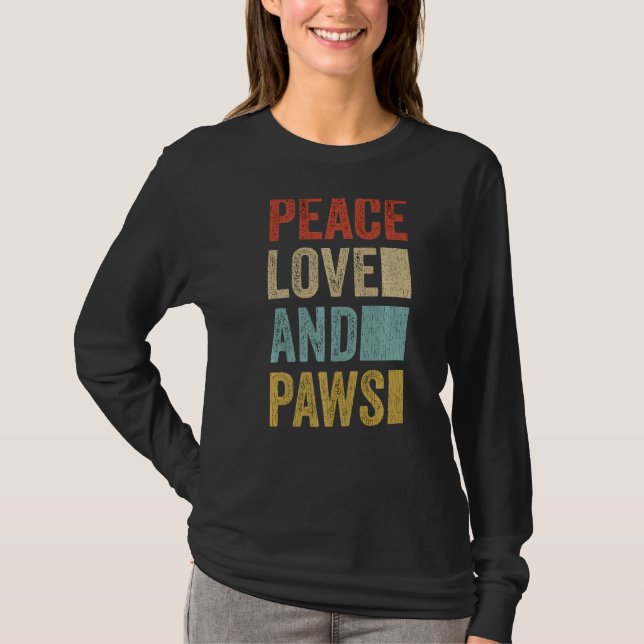 Camiseta Peace Love Paws (Anverso)