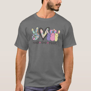 Camiseta Peace Love Pe Eps Heart Cute Easter Bunny Happy Ea