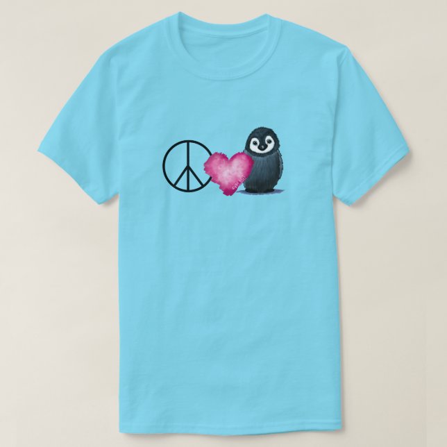 Camiseta Peace Love Penguin Chick (Diseño del anverso)