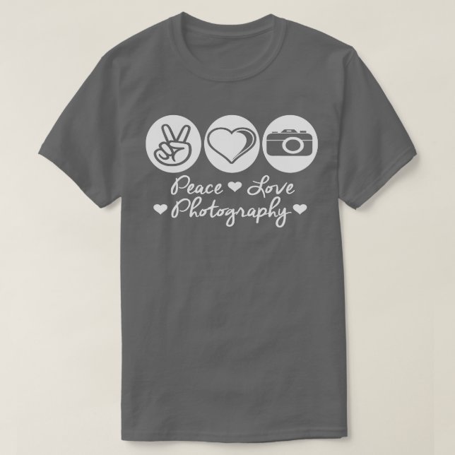 Camiseta Peace Love Photography  For Women Men  (Diseño del anverso)