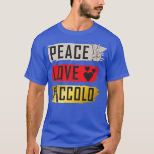 Camiseta Peace Love Piccolo Marching Band Music Instrument