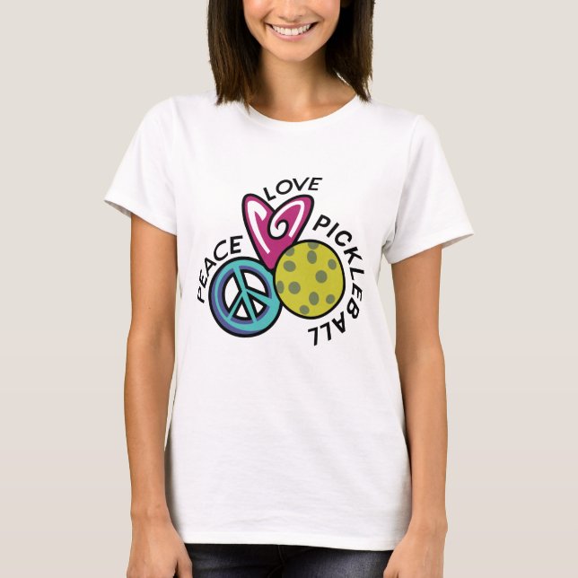 Camiseta Peace Love Pickleball (Anverso)