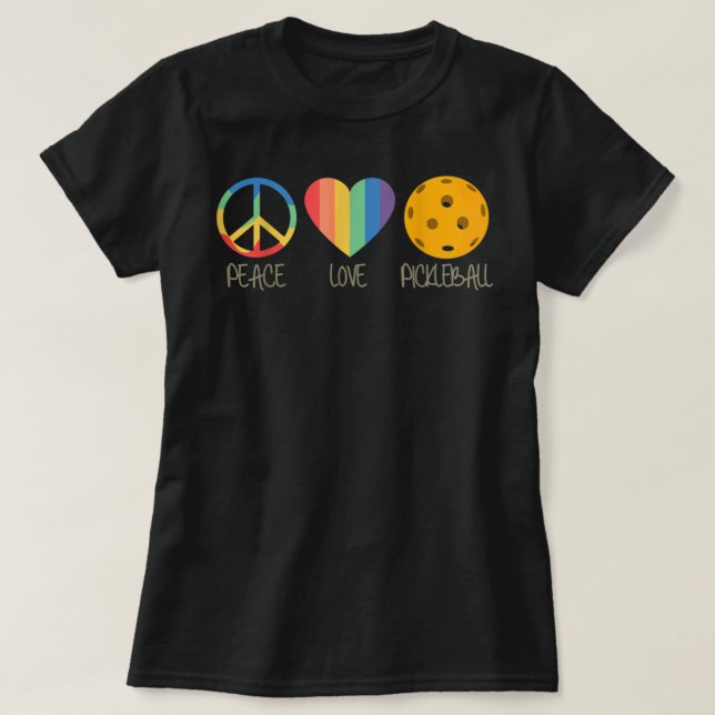 Camiseta Peace Love Pickleball 338 (Diseño del anverso)