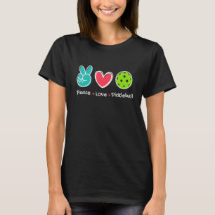 Camiseta Peace Love Pickleball Court Play Logra a Picklebal