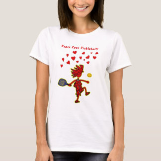 Camiseta Peace Love Pickleball Valentine T-Shirt