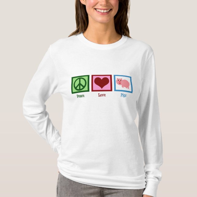 Camiseta Peace Love Pigs Cute (Anverso)