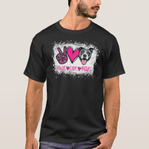 Camiseta Peace Love Pitties Pitbull Mascota Dueño De Fur Ma