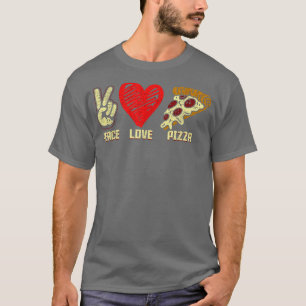 Camiseta Peace Love Pizza Lovers I Love Pizza 372 