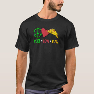 Camiseta Peace Love Pizza Pizzaólogo Cheesy Food Humor