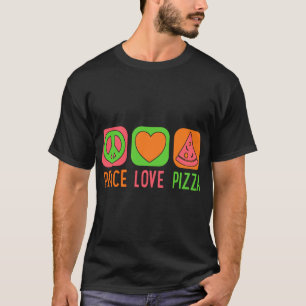 Camiseta Peace Love Pizza Slice Guay Groovy Hippie años 70