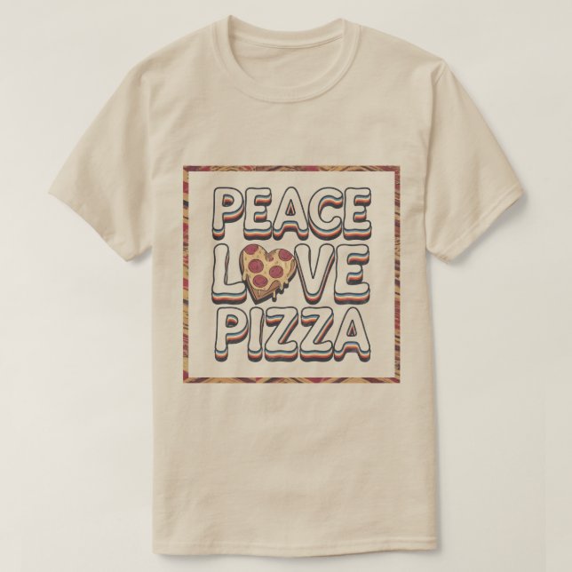 Camiseta PEACE LOVE PIZZA T-Shirt (Diseño del anverso)