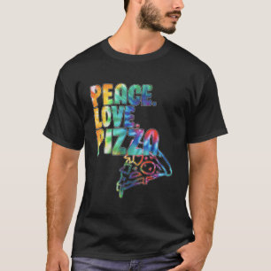 Camiseta Peace Love Pizza Tie Dye