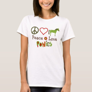 Camiseta Peace Love Ponies Horse T-Shirt