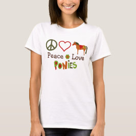 Camiseta Peace Love Ponies Retro Horario