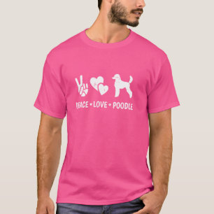 Camiseta Peace Love Poodle Dog Lover Dueño de Cachorro Masc