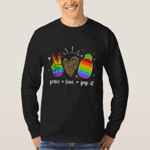 Camiseta Peace Love Pop It Pineapple Fidget Toy Para Niños 