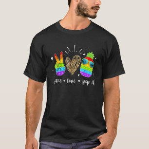 Camiseta Peace Love Pop It Pineapple Fidget Toy Para Niños