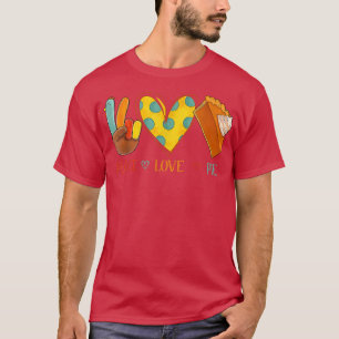 Camiseta Peace Love Pumpkin Pie Turkey Thanksgiving Day Fal