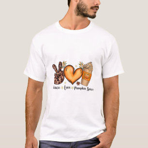 Camiseta Peace Love Pumpkin Spice Funny Autumn Fall Season