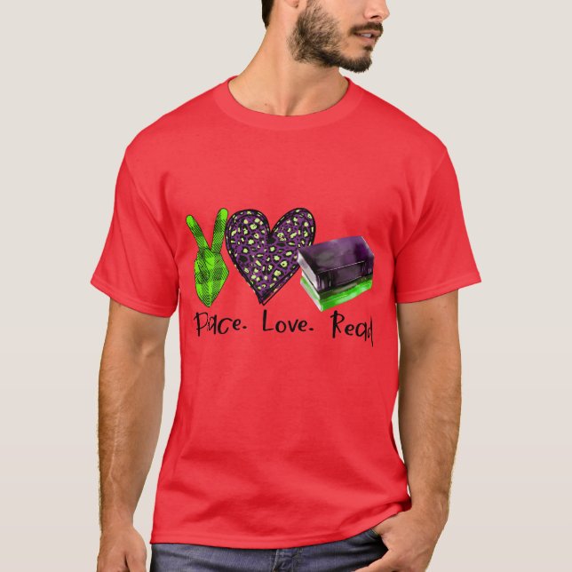 Camiseta Peace Love Read family (Anverso)